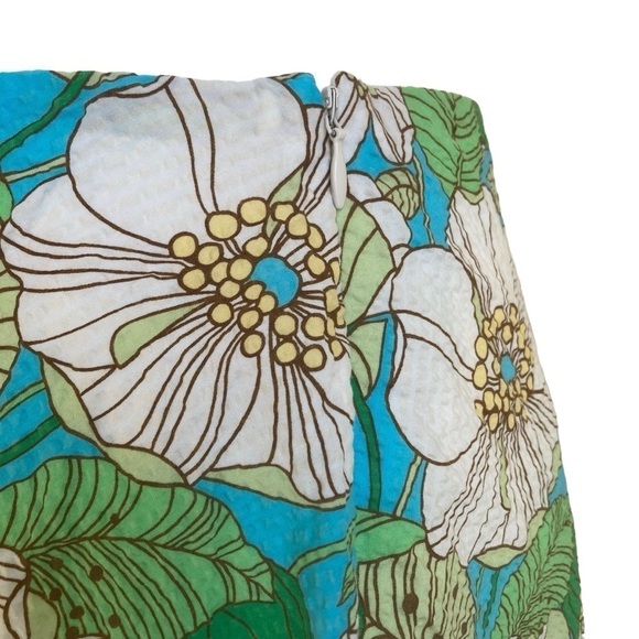 GAP Vintage Y2K Fairycore Knee Length A-line Skirt Seersucker Floral Print Sz 2 - Picture 7 of 11